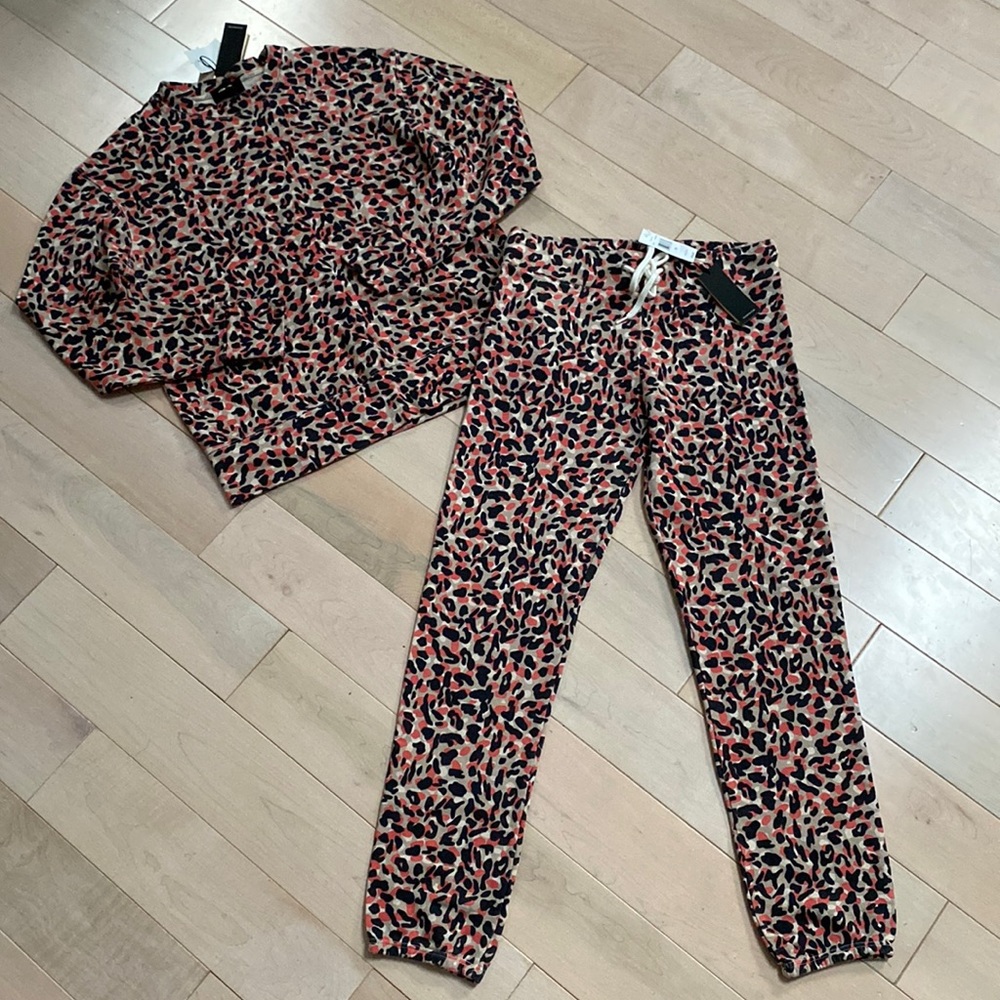 Monrow soft tencel cotton french terry joggers sweatshirt set